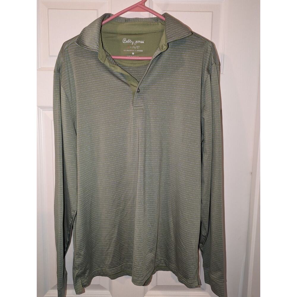 Bobby Jones Shirt mens medium green X H20 Long Sleeve Light Weight
